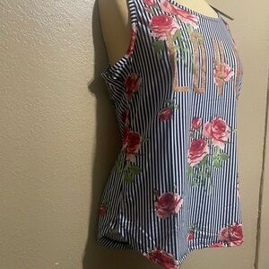 btween Blue and White Boxy Blouse Relaxed Fit New